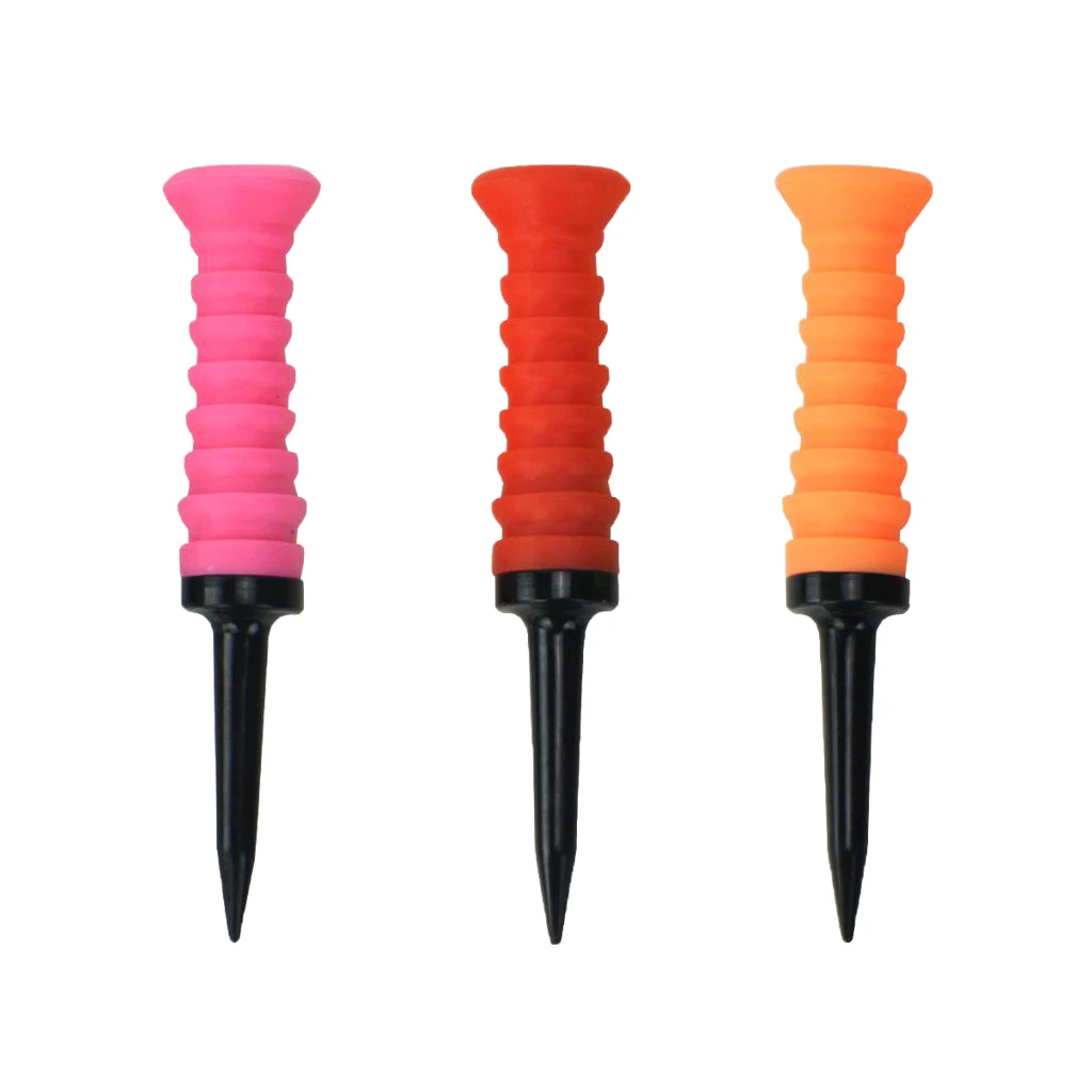 3 Pieces Elastic Golf Tee Zero Friction Golf Tee Golf Club Tee Club Practice Equipment Golf Tee Accessories Color Random