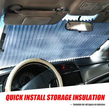 

Retractable Car Windshield Sun Shade Automobile Interior Decoration Parts Auto Front Rear Windscreen Anti UV Curtain