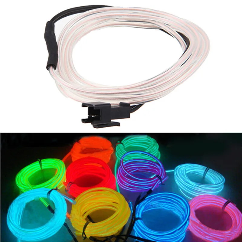 Flexible Neon LED Light Lamp Glowing EL WireStrip Tube Car Dance Party Decor 