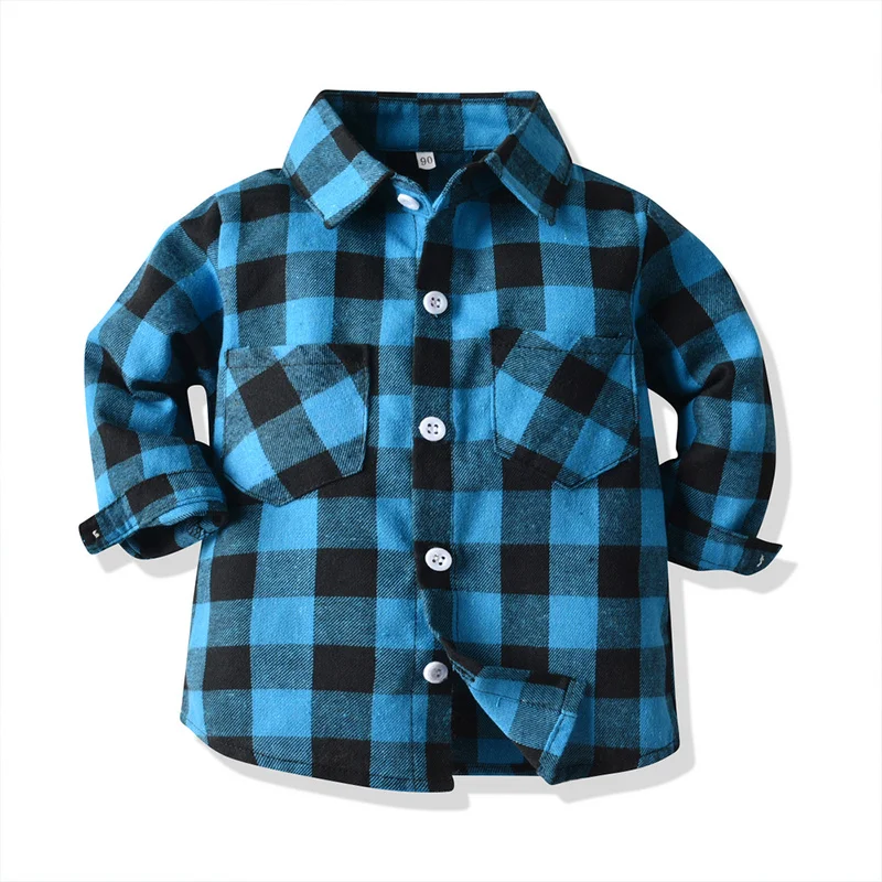 Tem doger/рубашка для маленьких мальчиков и девочек г. Весенние Рубашки для маленьких мальчиков высококачественные рубашки в клетку для маленьких девочек топы для новорожденных, блуза