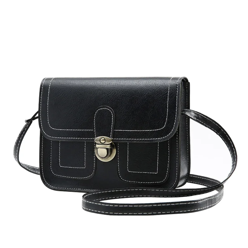 

Retro Women bag Solid Color Imitation Leather Women Shoulder bag Croosbody bag Casual handbag Small square package