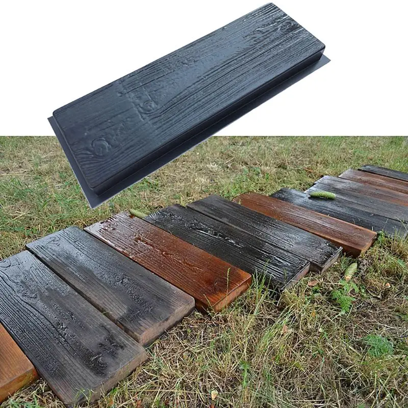 Imitation Wood Grain DIY Path Maker Paving Cement Brick Mold Stepping Pavement Road Concrete Mould | Дом и сад