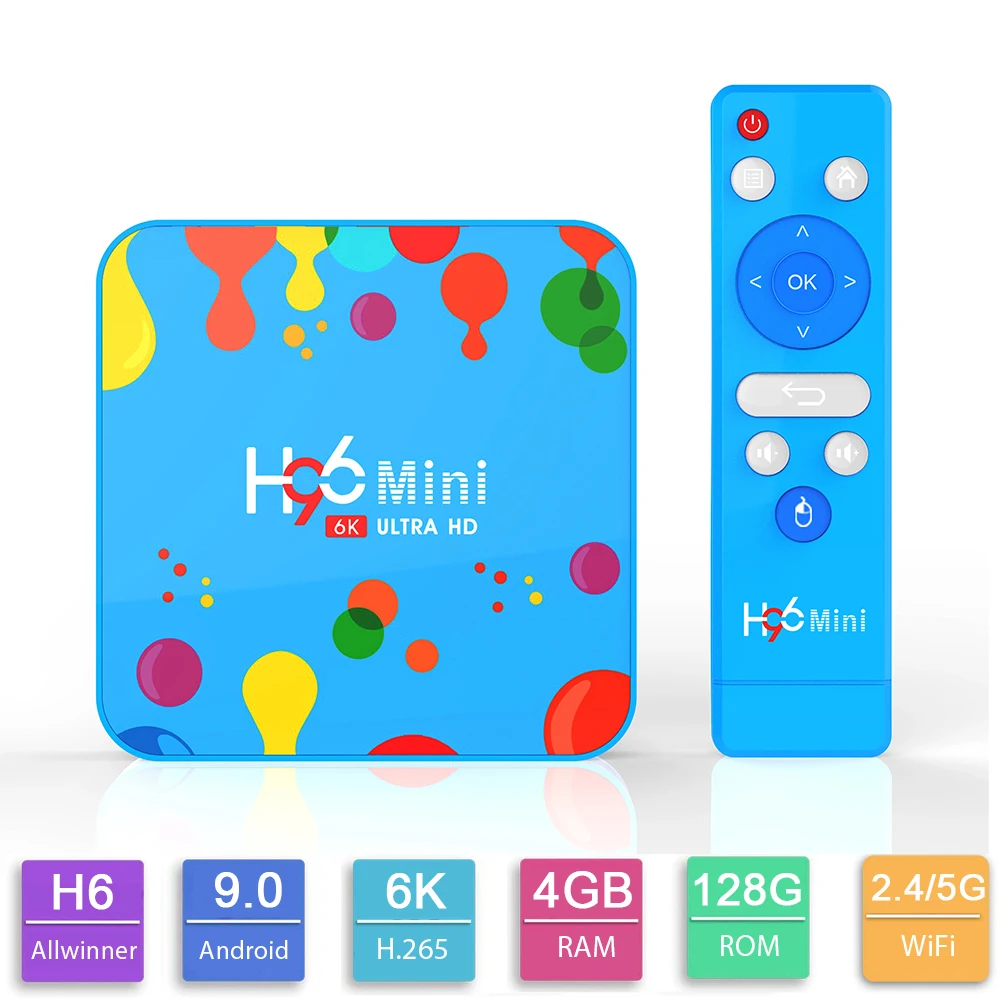 

2019 New H96mini H6 Android 9.0 TV Box Allwinner 4GB RAM 32GB/128GB TV Box Bluetooth4.0 2.4G/5G WiFi Media Palyer Support 6K