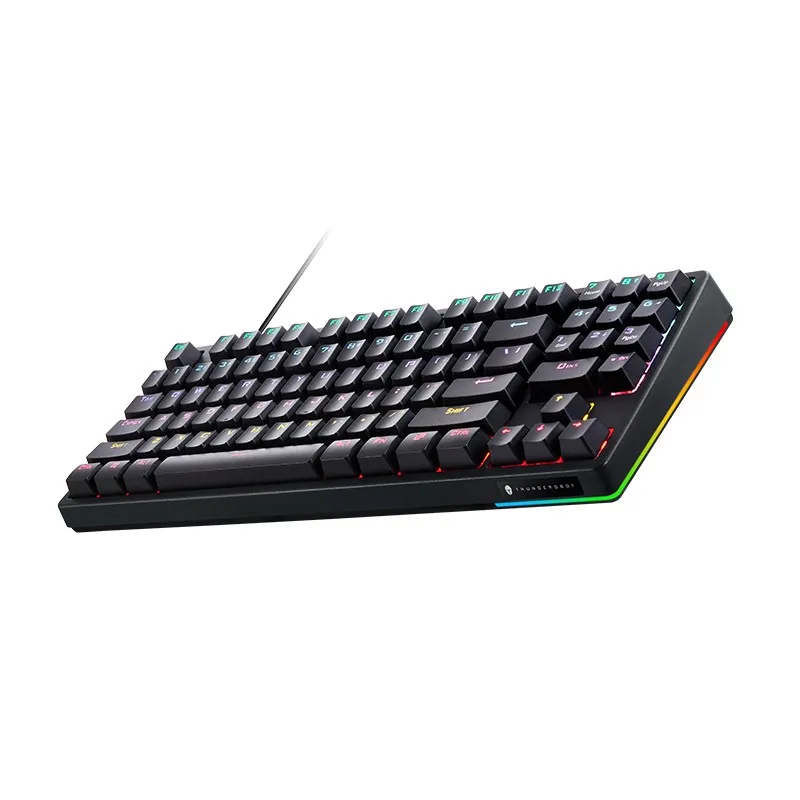 Thunderobot KG3089 Wired Mechanical Gaming Keyboard RGB Mix Colors LED 89 Keycaps Layout Computer Gamer USB Cable with TR Switch
