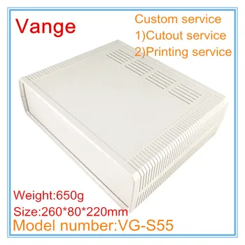 

4pcs/lot desktop electronic apparatus chassis 260*80*220mm ABS plastic box enclosure diy for controller module equipment