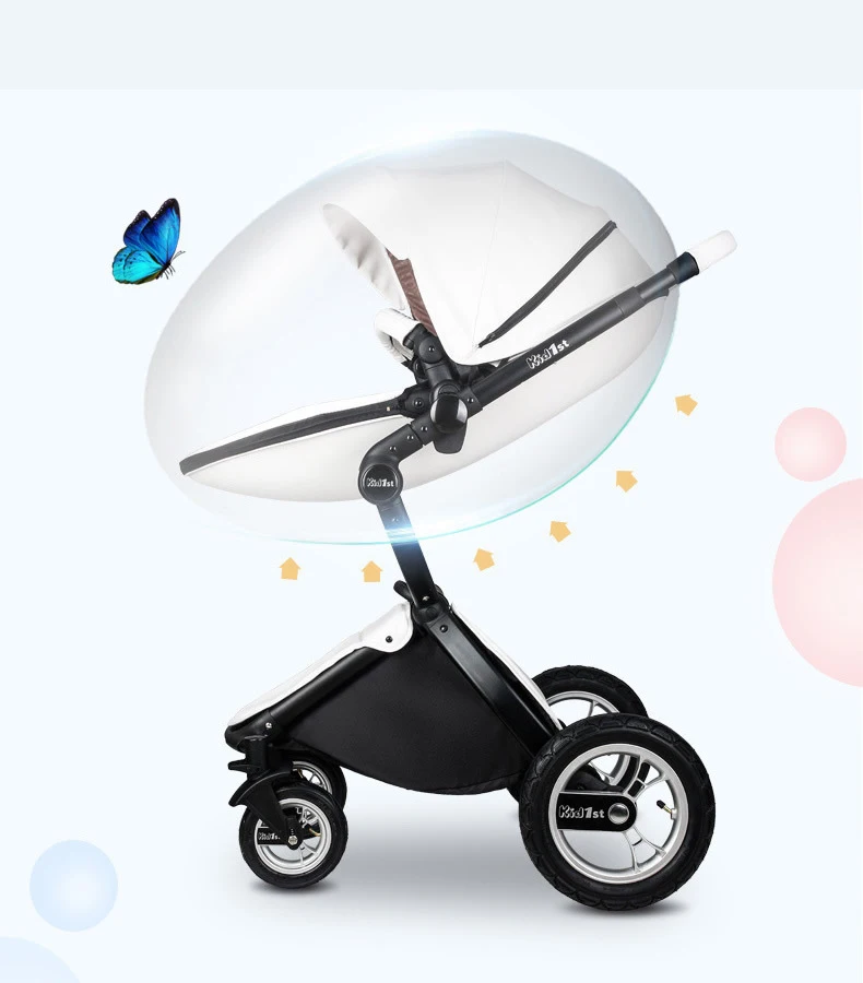 Luxury Baby Stroller Portable High Landscape Luxury Stroller Leather Stroller Travel Pram Pushchair trolley baby car carriage