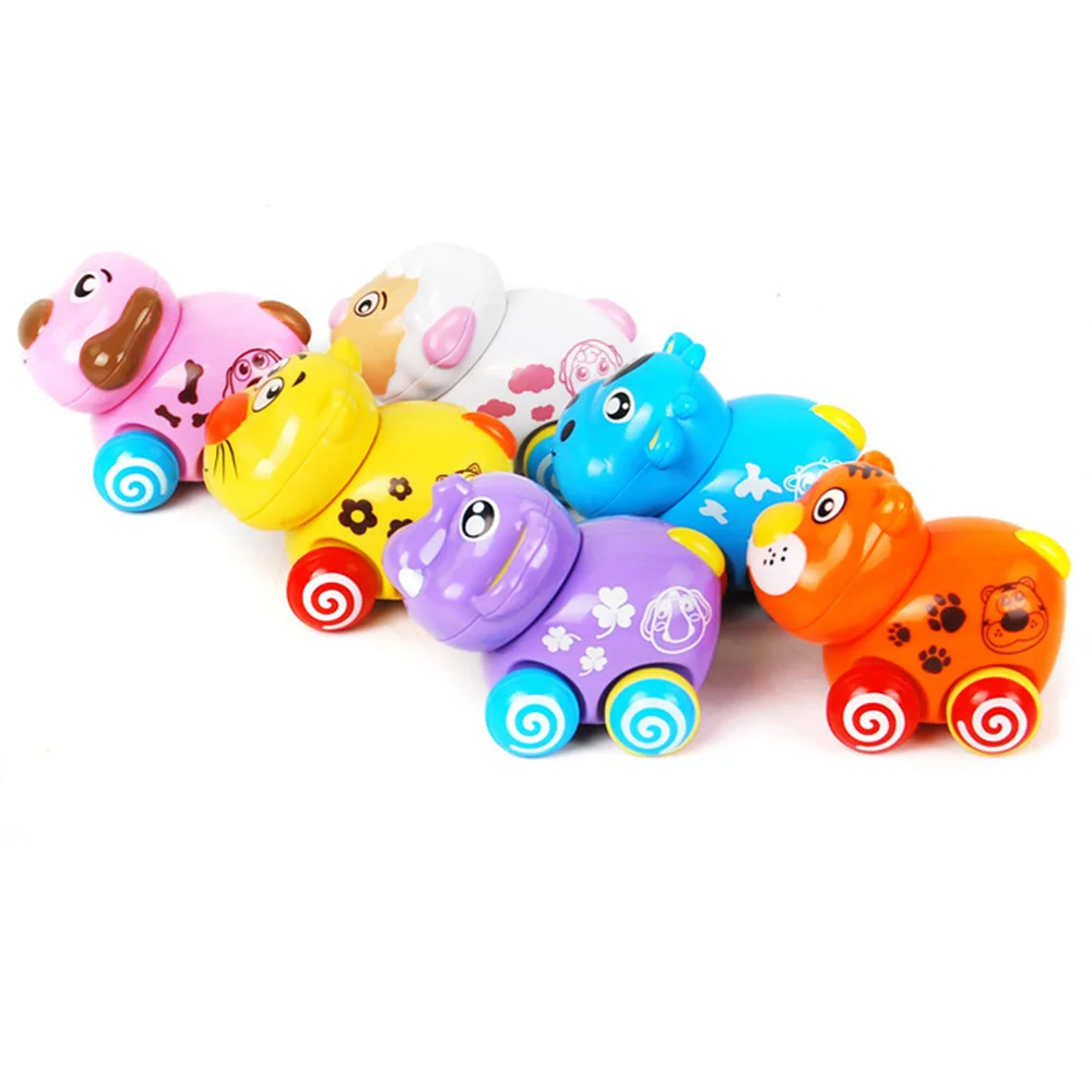 2019 Newest Plastic Children Cartoon 8 6 7 cm Modern Car Toys Animal Clockwork Pull Back 5