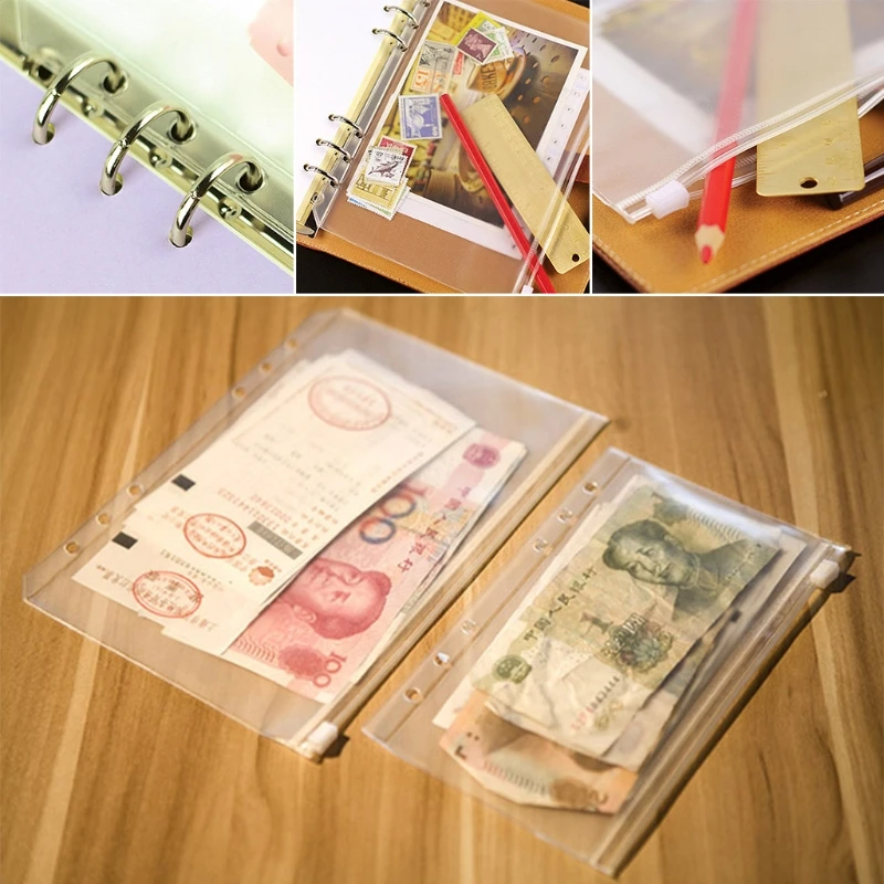 

Clear PVC Storage Bag Pouch For Notebook Diary Day Planner Zipper Business Cards DXAC