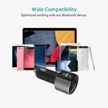 

12~24V Handsfree Car Kit FM Transmitter Modulator USB In-car Music Audio Wireless Radio Wireless Fm Transmitter