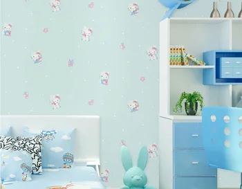 

Home Decoration Lovely Sticker for Chrildren Room with Light Blue Cat Cartoon Sticker