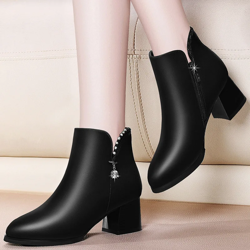 

Chunky-Heel Martin Boots Women's British-Style Short Boots 2019 Autumn And Winter New Style Thin Boots Huidong Women's Boots Mom