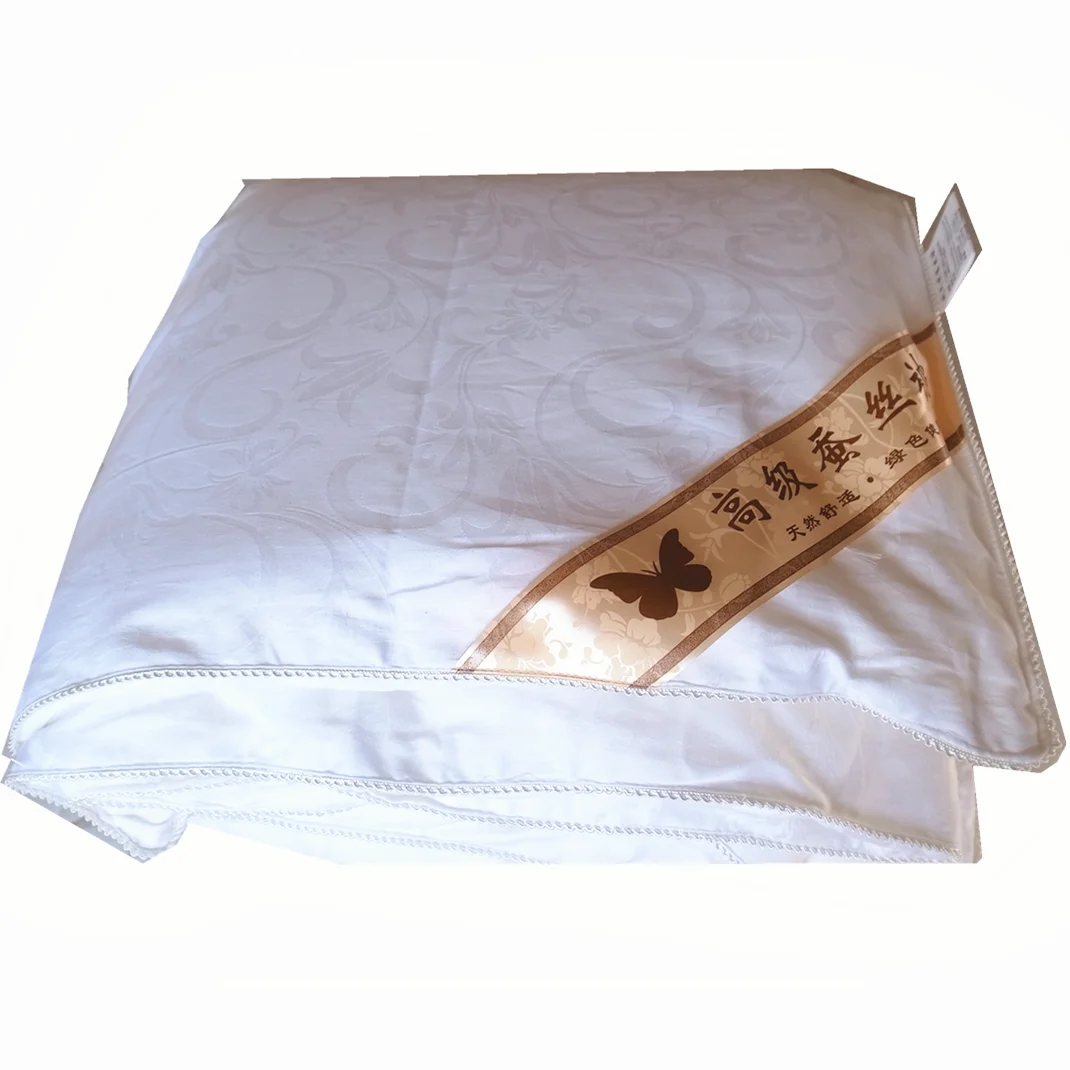 Всесезонное китайское шелковое одеяло/одеяло с хлопковой оболочкой длинное шелковое наполнение Прочный Удобный и гладкий