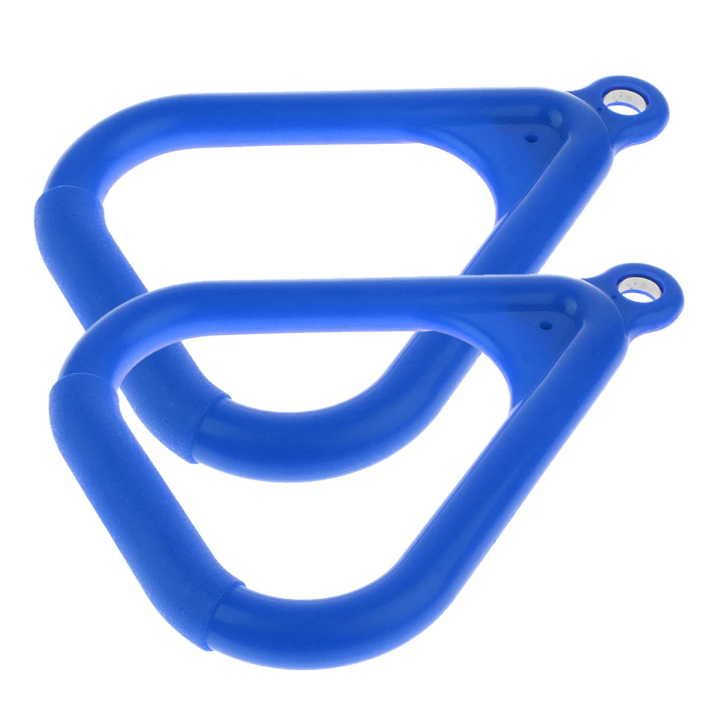 2pcs Swing Set Replacement Rings Trapeze Handles Parts, Kids Swingset Hanging Ring Jungle Gym Accessories - Blue