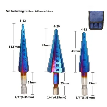 

Drilling Step drill bit Sleeve Tip Woodworking Cutting Trimming Slotting