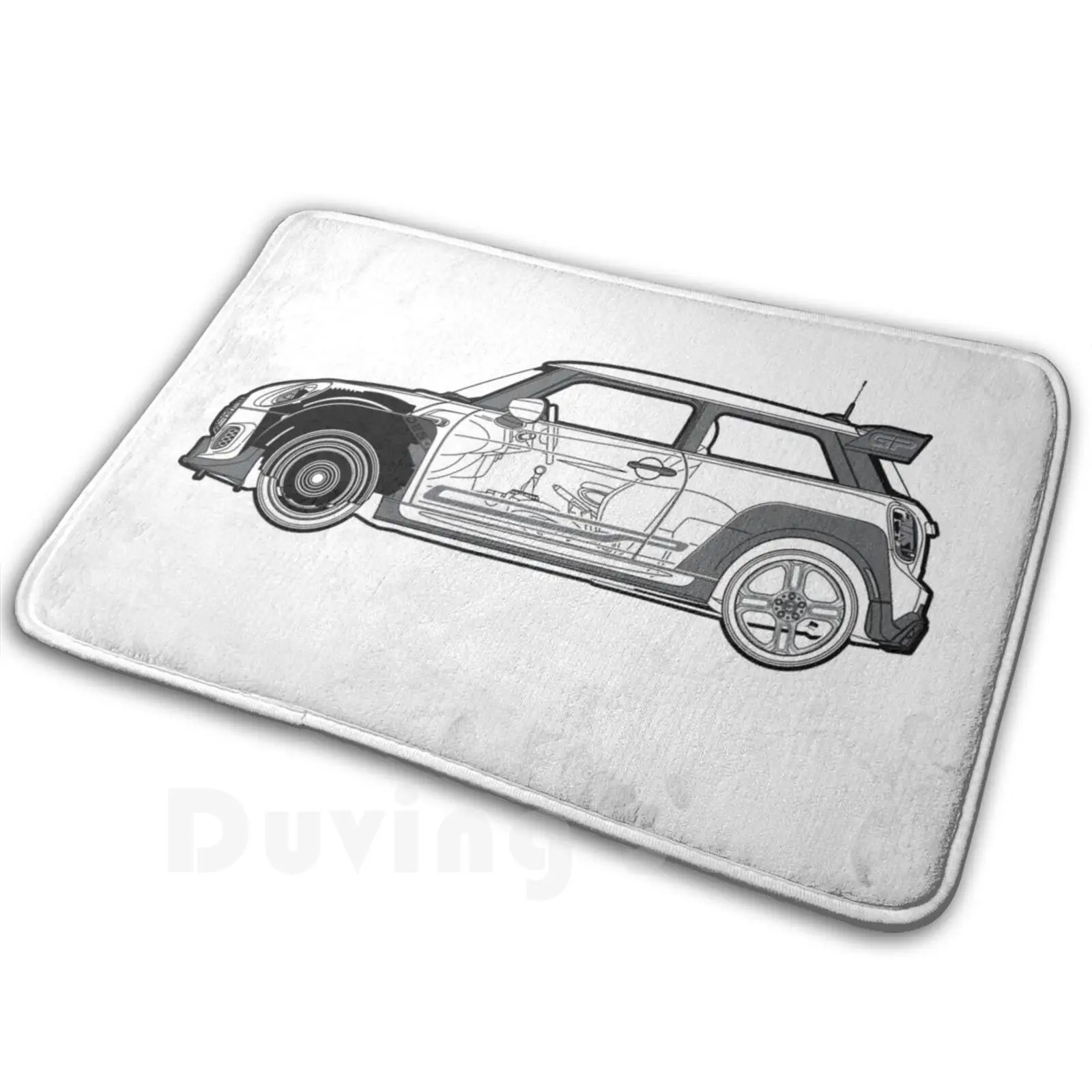 

Mini Jcw Gp Blueprint Mat Rug Carpet Anti-Slip Floor Mats Bedroom Mini Cooper Jcw Gp Automobile Auto Car Hot Hatch Hatchback