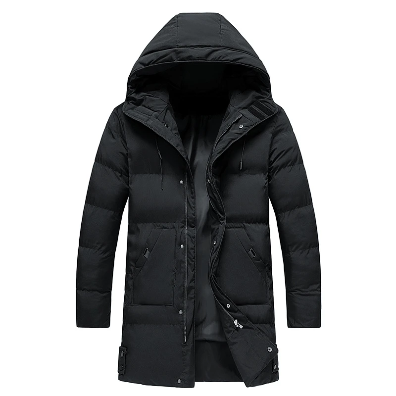 Parkas 2022 Casual Classic Winter Black Jacket Men's Windbreak Warm Padded Hooded Overcoat Fashion Outerwear Coat OverSize 8XL mens winter parka
