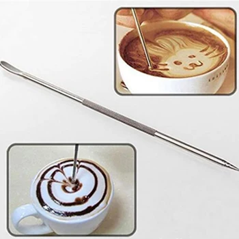 

Coffee Garland Needle Durable Stainless Steel Coffee Art Needles Carved Stick DIY Coffee Decoration Tool Practical Coffeeware