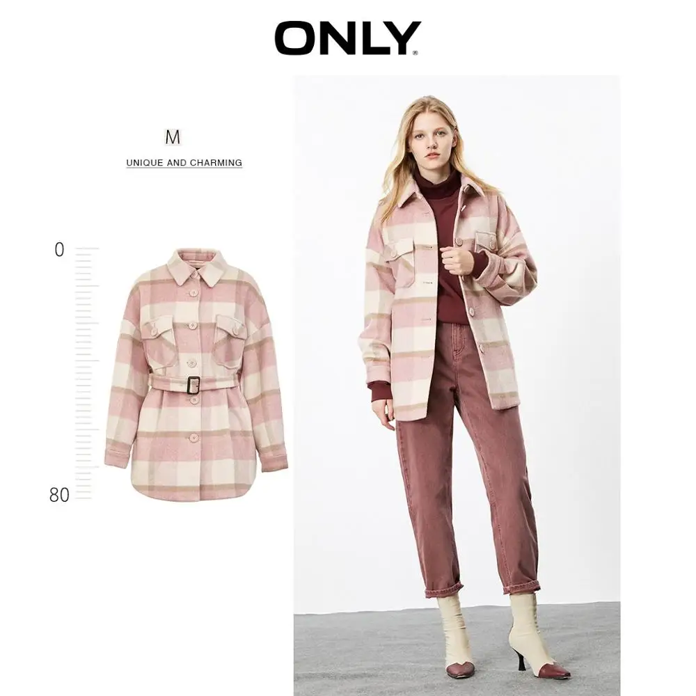 Most effective  ONLY Autumn Winter Women's Checked Woolen Coat  11936T519