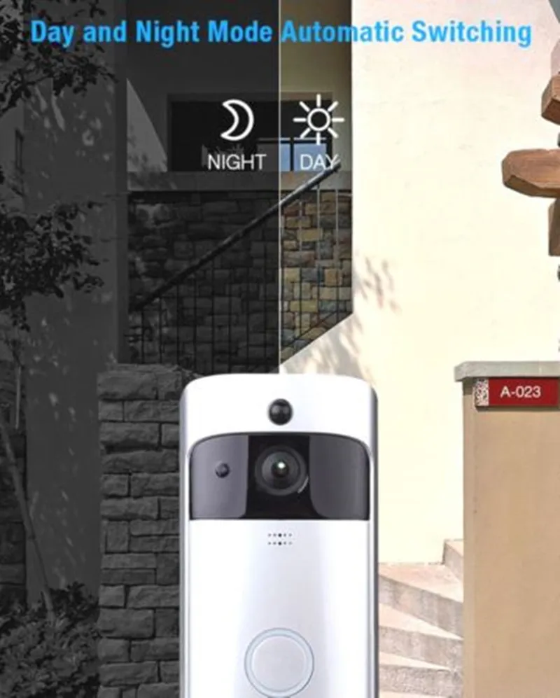 Смарт-видео, дверной звонок Беспроводная дверная камера WiFi удаленный видео дверь, работающий на линии внутренней связи инфракрасный звонок безопасности мониторинг системы домашней безопасности телефон