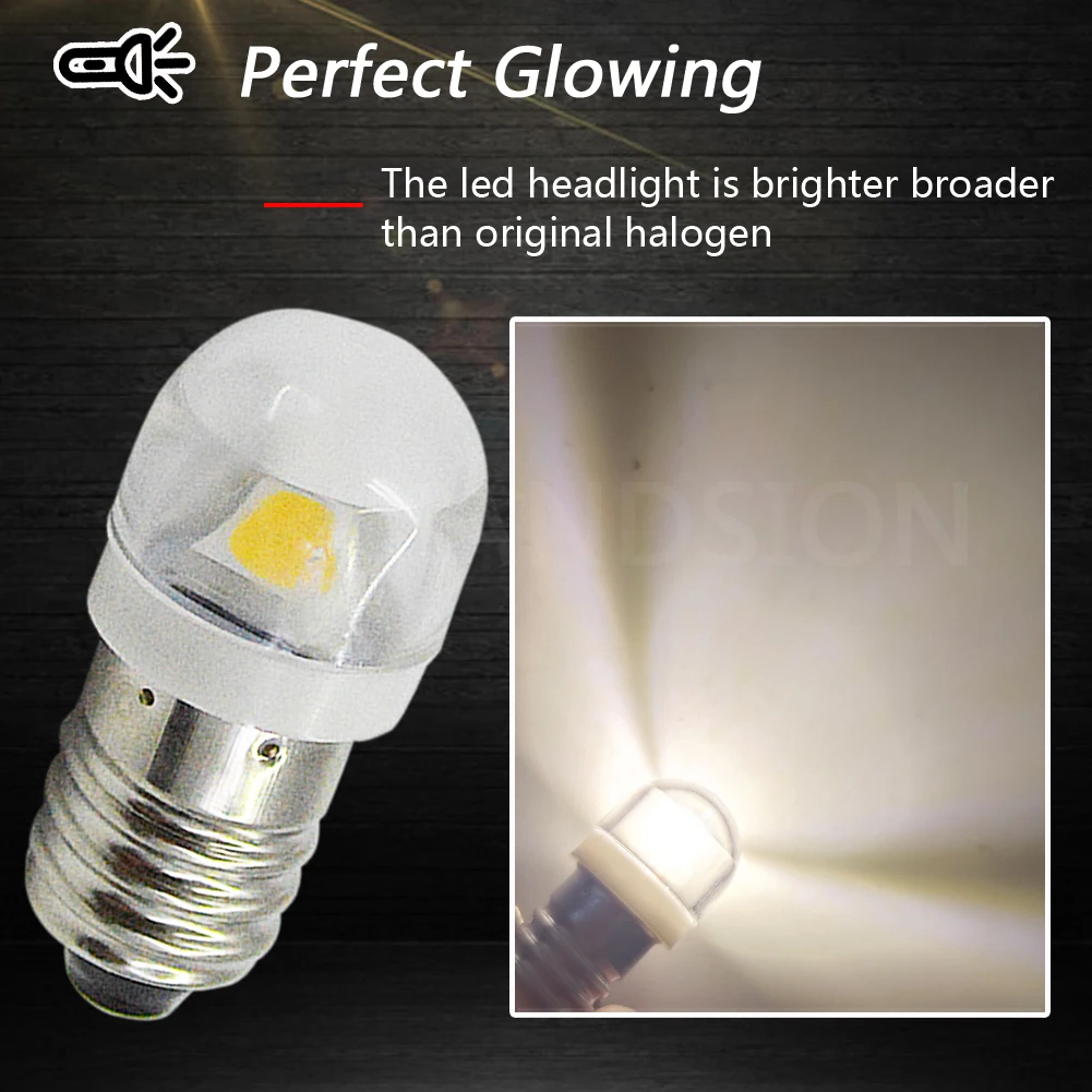 2pc E10 Light DC 3V 6V 12V 5050 LED Screw Indicator Bulb Mini Warning Automobile instrument lamp Width Signal Lamp 4300K White