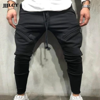 

Men's tether casual sports trousers men's 2019 autumn new multi-pocket pants