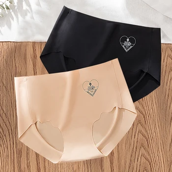 

New 2pcs/lot Women Ice Silk Panties Seamless Briefs Set Soft Underwear Underpants Sexy Mid Waist Pants Antibacterial Lingerie