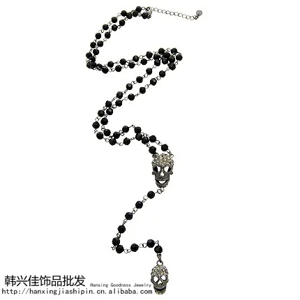

Skull Necklace Long Necklace Sweater Chain Black
