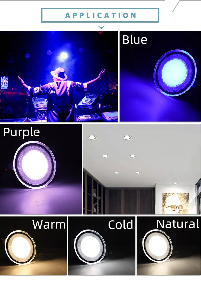 10pcs Led Downlight 3W 5W AC220V-240V new six color led recessed downlight Kitchen living room led light spot Indoor round light flush mount lighting