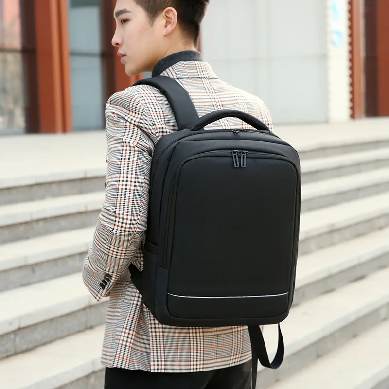 

Logousb Simple Backpack Casual Men's Business Bag Laptop Backpack