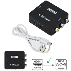 1080P HDMI to AV Video Scaler and Converter Adapter (HD TO AV - Black)