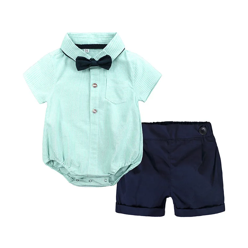 

Newborn Baby Boy Clothes Sets Fashion Gentlemen T shirt Tops Shorts Toddler Kids Outfits Suits Summer Infant 2pcs Costume Cotton