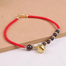 Ножной браслет женский колокольчик Античный стиль красный гранат год участи студентов красная веревка-Женская Серия