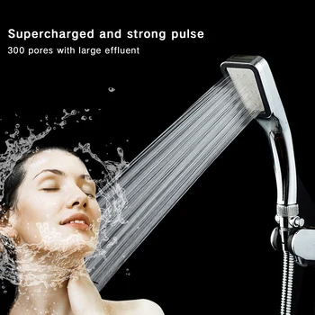 

New Four-Point Thread Buckle Stainless Steel Bath Shower Head High Pressure Boosting Water Saving Beads Utility Bathroom Gadgets