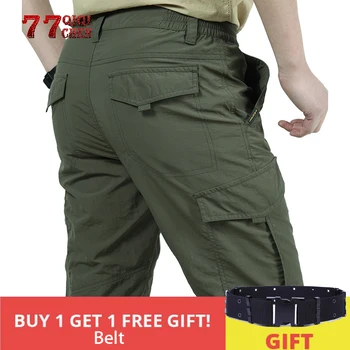 

Summer Quick Dry Military Pants Men Lightweight Breathable Trousers Men Tactical Cargo Pants Male Waterproof Joggers Size M-4XL