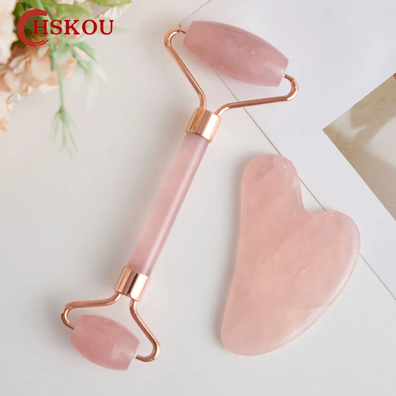 

HSKOU Guasha Acupoint Massage Scraping Board Rose beeswax Face Eye Care Gua Sha Skin Lifting Wrinkle Remover Beauty Massage tool