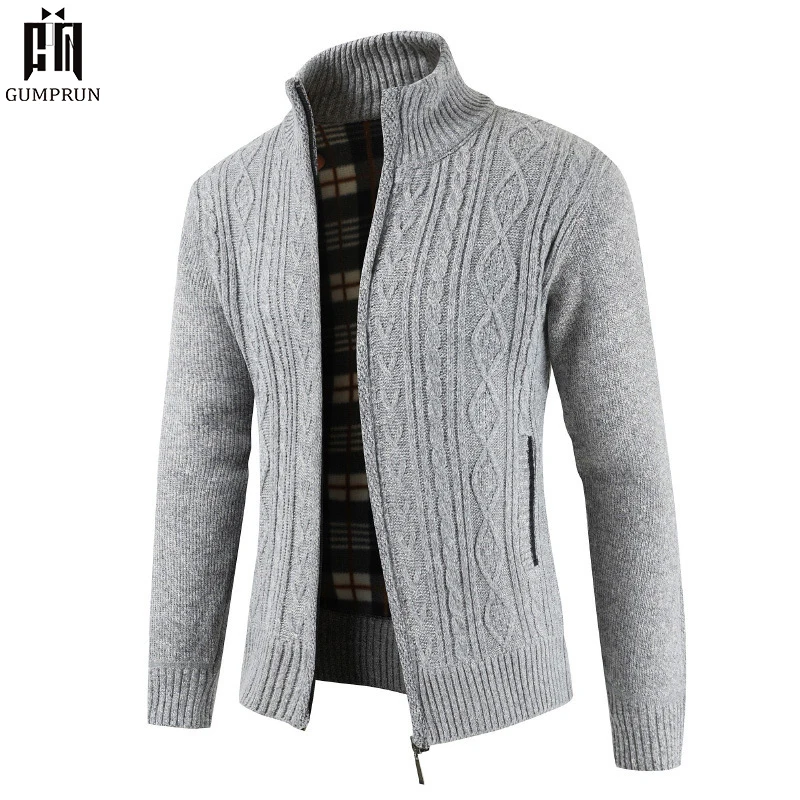 Ceny 2019 Brand New Fashion grube swetry sweter płaszcz mężczyźni Slim Fit bluzy dzianiny zamek ciepły zimowy styl biznesowy mężczyzn ubrania