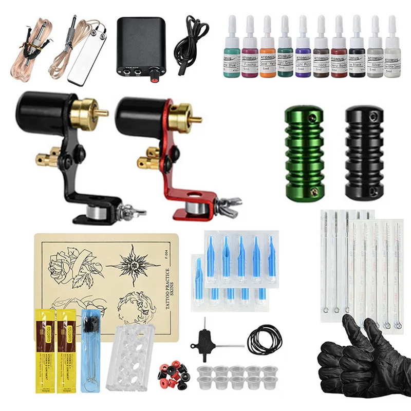 

Complete Tattoo Power Supply Kit Tattoo Machine Guns Black Pigment Sets Power Tattoo Beginner Grips Equipment Permanent Makeup