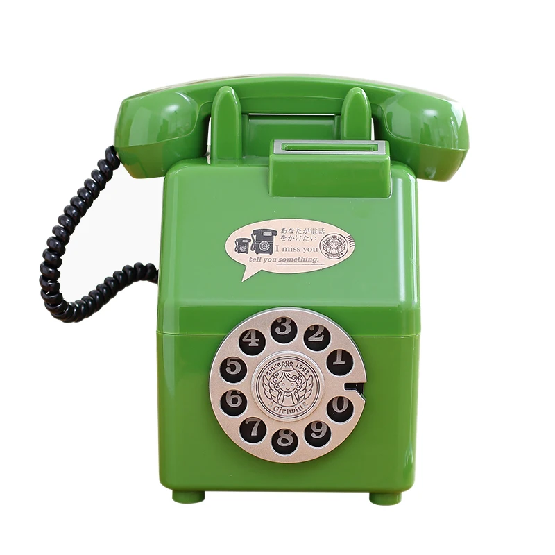 

AAAE Top-Retro Telephone Children Money Box Creative Piggy Bank Coin Saving Large Classical Coins Collector Home Decor