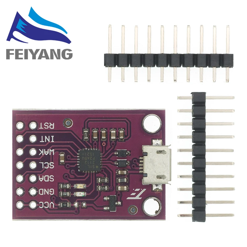 10PCS CP2112 Debug Board USB to SMBus I2C Communication Module 2.0 MicroUSB 2112 Evaluation Kit for CCS811 Sensor | Электронные