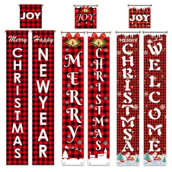 

Merry Christmas Decorations for Home Door Banner Hanging Christmas Ornaments Happy New Year