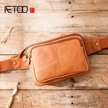 

AETOO Messenger Bag Men Shoulder Bag Male Genuine Leather Men's bags Man Small Flap Casual Crossbody Bags for men handbags