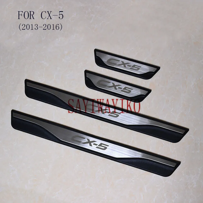 Door sill scuff plate for Mazda CX-5 Cx5 2013 2015 stainless steel car styling car accessories car door sill scuff plate