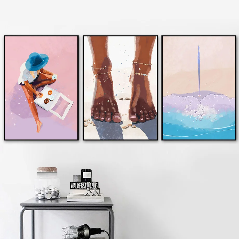 

Beach Coconut Tree Skateboard Wall Art Print Canvas Painting Nordic Canvas Posters And Prints Wall Pictures For Living Room
