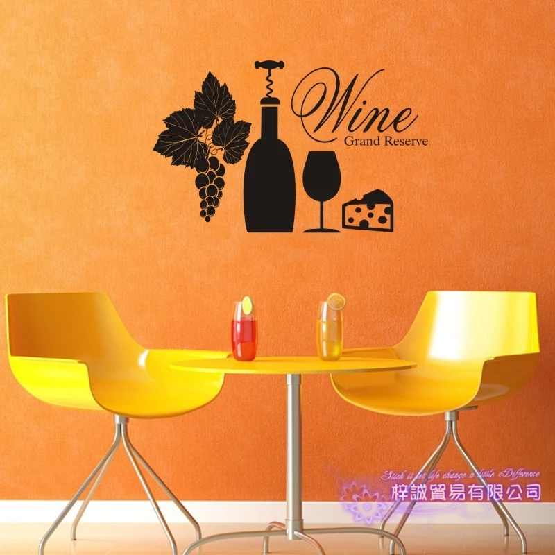 DCTAL Restaurant Sticker Wine Decal Poster Vinyl Art Wall Decals Pegatina Quadro Parede Decor Mural Wine Sticker
