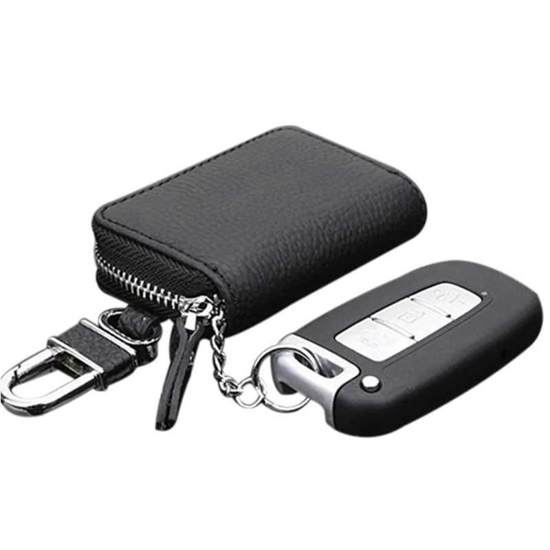 

Men Women Leather Car Key Holders Housekeeper For Men Retro Multifunctional Home Keychain Case Female Key Wallet Card Bag