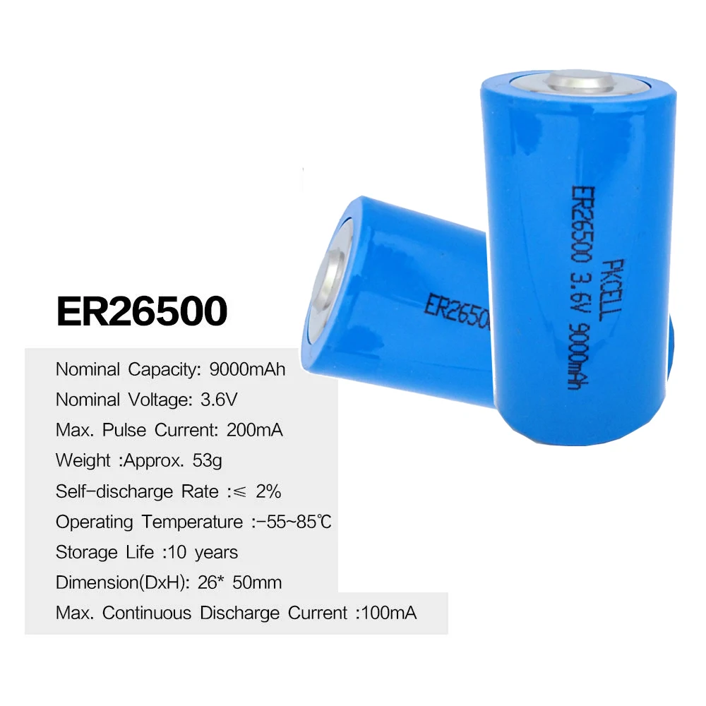 8 шт. 3,6 V ER26500 9000mah LiSCLO2 батарея ER 26500 9Ah батареи превосходят LR14 R14P 1,5 V C батареи без ртути и свинца