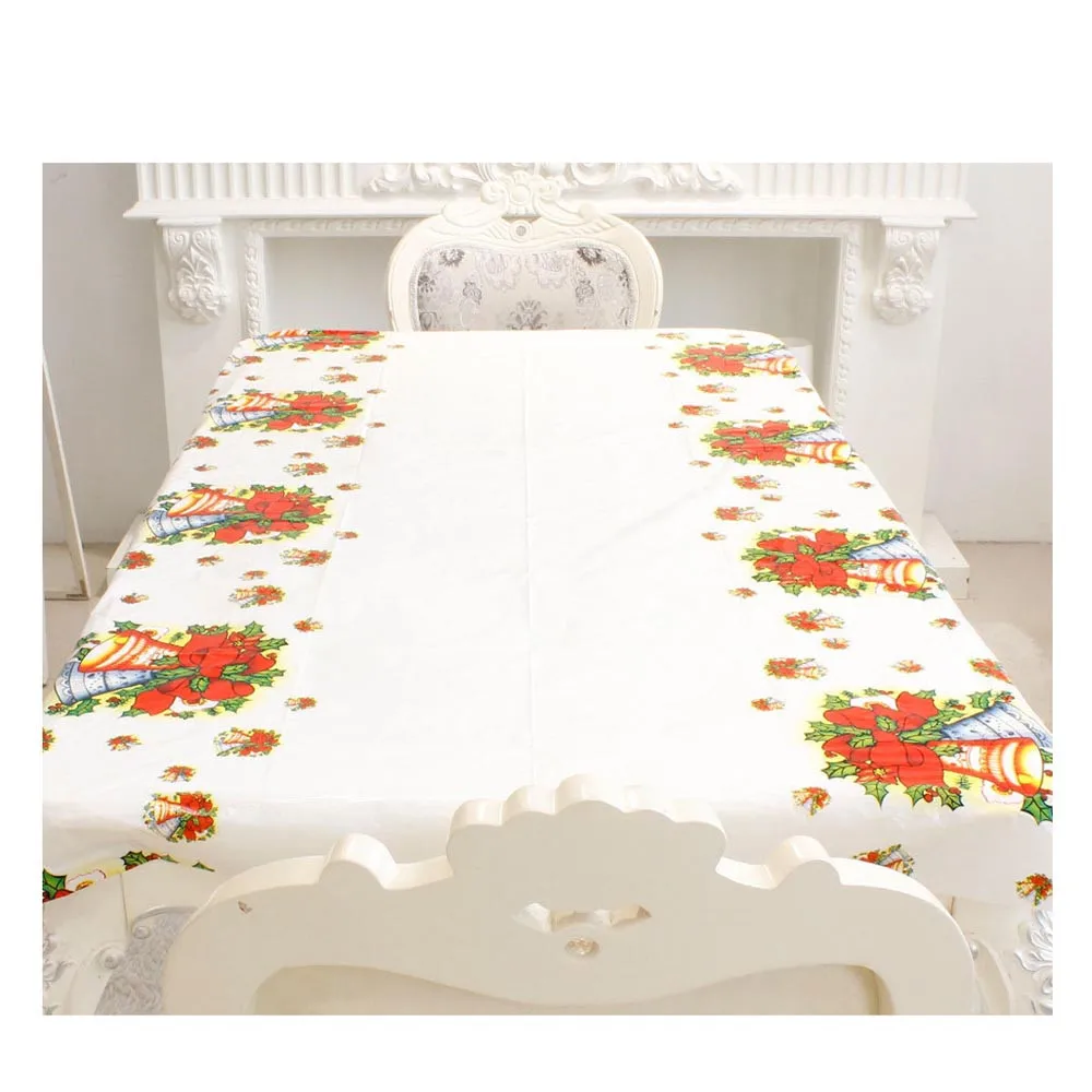 Christmas Decorative PVC Tablecloth With Tassel Waterproof Oilproof Thick Rectangular Wedding Dining Table Cover Tea Table Cloth