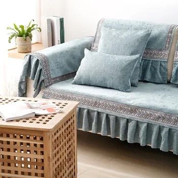 

Nordic Simple Modern Solid Color Sectional Sofa Couch Cover Pet Dog Kids Mat Recliner Sofa Cover Furniture Protector Anti-Slip