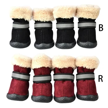 

4Pcs/Sets Puppy Winter Snow Boots Casual Dog Shoes Pet Slip-resistant Waterproof Shoes Teddy Dog Shoe