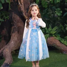 Новинка года; платье принцессы Эльзы для девочек; блестящее зимнее платье для маленьких детей на Рождество, день рождения, вечеринку; маскарадный костюм Анны, Vestidoes